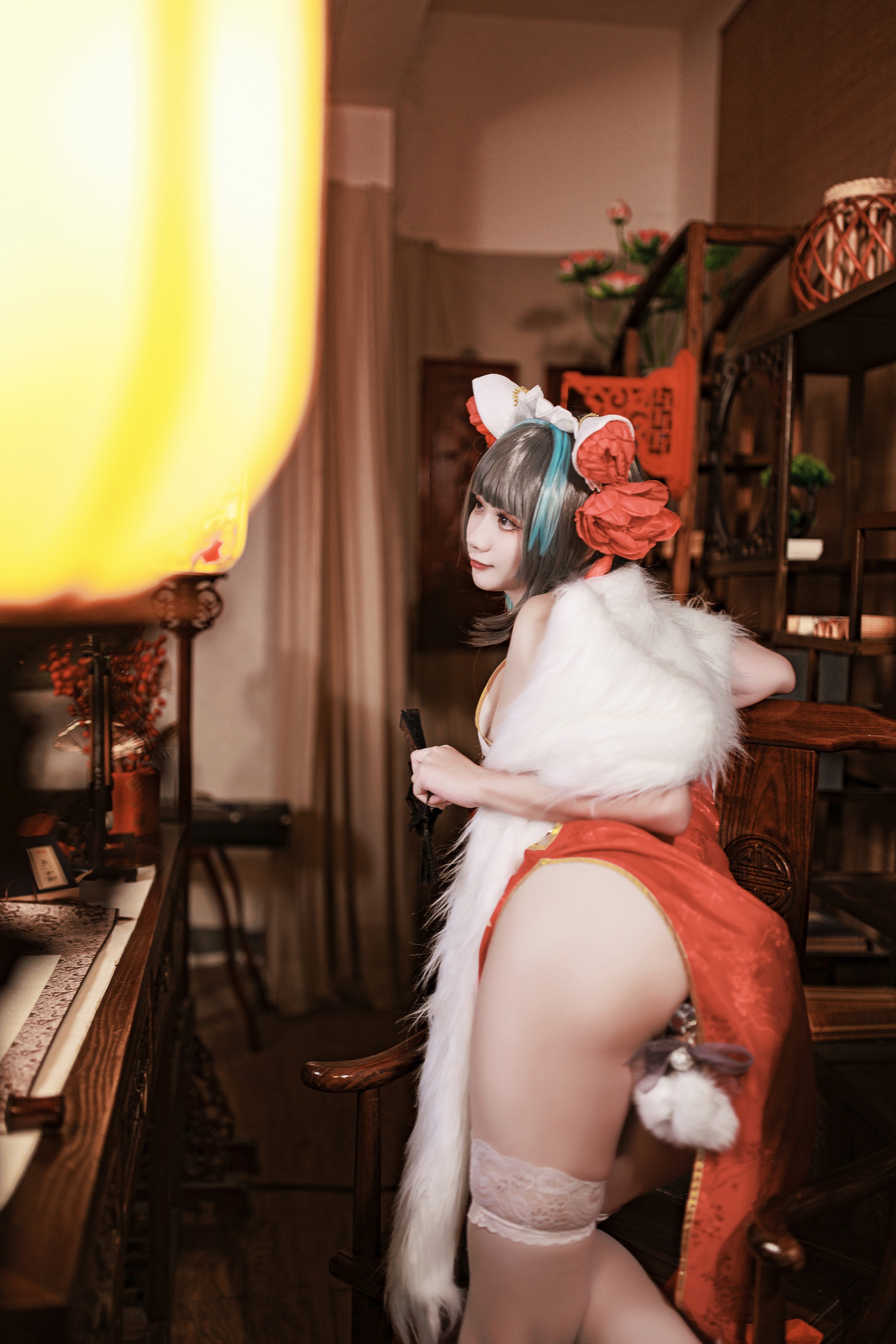 阿雪雪 - NO.050 碧蓝航线 柴郡新年旗袍[91P]-XikXak